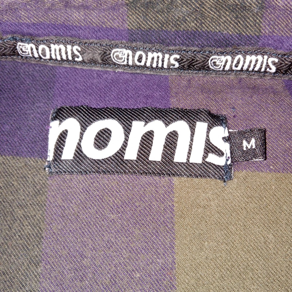 Nomis Men's Medium Short Sleeve‎ Flannel Shirt Purple Green - Picture 3 of 8